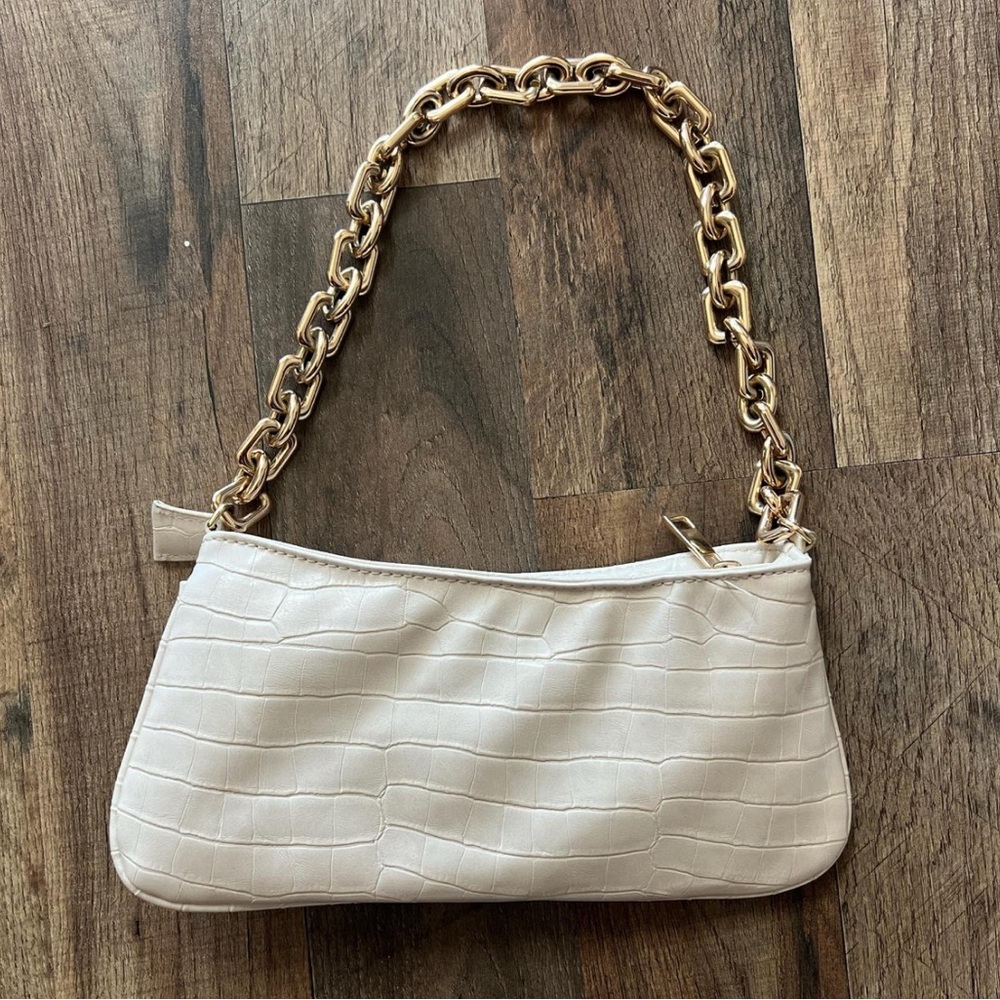 ZARA Croc Embossed Shoulder Bag